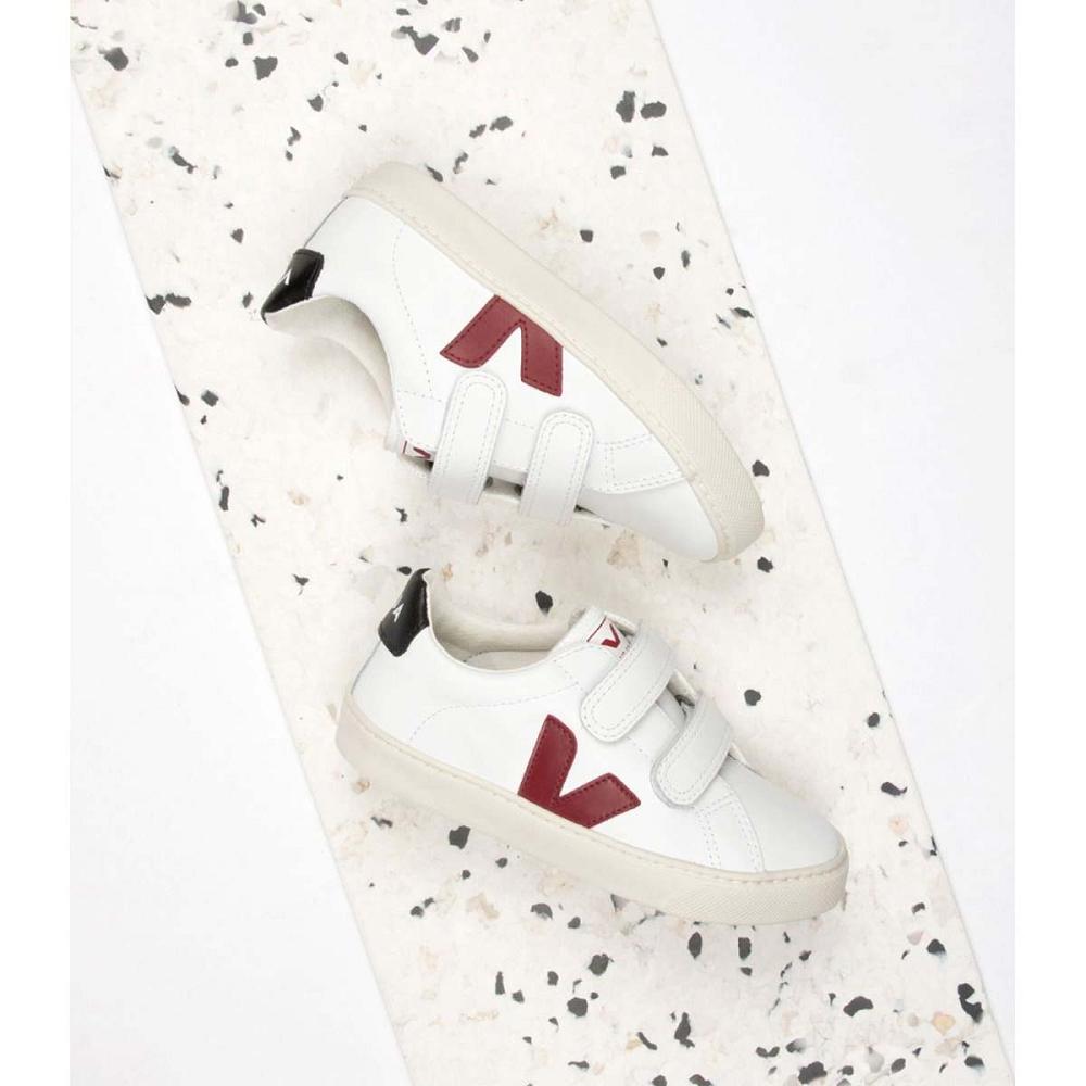 Veja ESPLAR LEATHER Tornacipő Gyerek White/Black/Red | HU 819MQZ